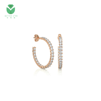 Boucles d'oreilles uniques en or blanc 18k Hpht Cvd, diamants cultivées en laboratoire, prix de gros par Carat