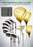 Ensemble de clubs de golf professionnels en alliage de titane pour débutants, kit complet avec sac, poignée en caoutchouc, protège-tête, droitier, hommes femmes