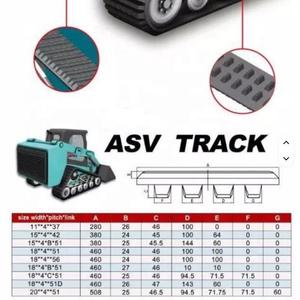זחל גומי <span class=keywords><strong>ASV</strong></span> PT85 PT100 MD-70 457x101.6x1 18x4x51 ליבה ללא מתכת עבור מעמיס - Product Image 6
