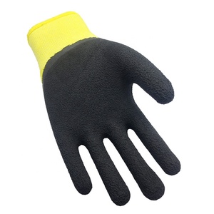 Guantes <span class=keywords><strong>de</strong></span> Trabajo <span class=keywords><strong>de</strong></span> Seguridad <span class=keywords><strong>de</strong></span> Nailon Amarillo OEM con Recubrimiento <span class=keywords><strong>de</strong></span> <span class=keywords><strong>Espuma</strong></span> <span class=keywords><strong>de</strong></span> Látex Negro, Transpirables, Antideslizantes y Resistentes a la Abrasión - Product Image 5
