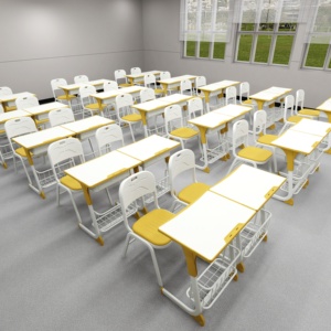 Primary School <strong>Desks</strong> And Chair Set Student Study <strong>Desk</strong> And Chair Set High School <strong>Desks</strong> With Plastic Chairs Furniture <strong>Supplier</strong> - Product Image 1