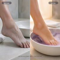 Kit de détoxification des pieds professionnel à deux étapes pour salon de manucure, très demandé, avec parfum de lavande pour adultes, poudre de bicarbonate de soude/sel
