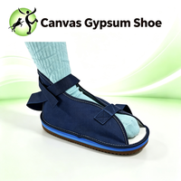 Chaussure en toile à bout ouvert CE avec multiples sangles auto-agrippantes, semelle extérieure antidérapante en TPR, pour plâtre au pied, entorse de la cheville, récupération post-opératoire