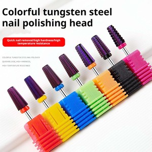 Fraise à ongles 5-en-1 en carbure de tungstène colorée pour nettoyage des cuticules, retrait du vernis gel et pédicure - Product Image 5