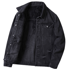 Chaqueta Vaquera para Hombre, Corte Regular, Color Sólido, Cierre de Botones, Estilo Casual, para Otoño, Tejido de Algodón Transpirable - Product Image 1