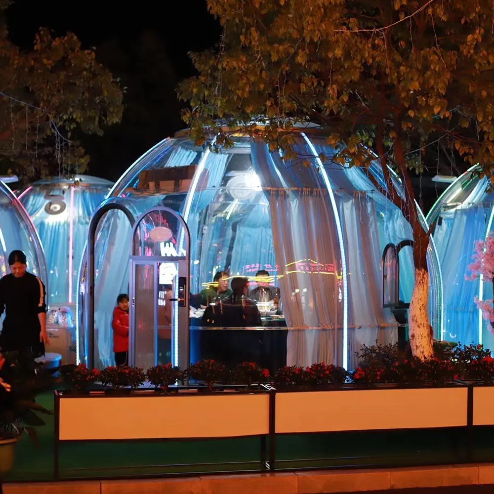 Cúpula geodésica para exteriores, tienda de acampada de lujo, domos transparentes de igloo, 4,0 metros