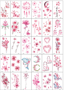 30 feuilles de tatouages temporaires, fleurs <span class=keywords><strong>3D</strong></span>, papillons et styles mélangés multicolores, autocollants de <span class=keywords><strong>tatouage</strong></span> temporaire pour le corps - Product Image 5