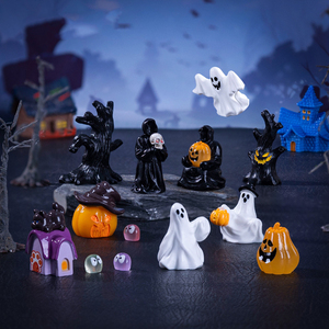 Decorazione di Halloween in miniatura morte dio figurine Mini resina zucca fantasma ornamenti per feste fai da te Halloween villaggio Bonsai artigianato - Product Image 1
