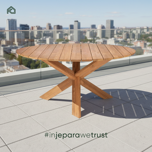 Mesa de Comedor Tiro Fabricada con Madera de Teca Maciza, Ofrece Durabilidad, Líneas Limpias y Sofisticación Culinaria Atemporal - Product Image 2