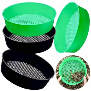 <b>Plastic</b> Garden Soil Hand Vibrate Sieve Tools Lightweight Durable Sifting Pan Netting Soil Sieve for Courtyard Balcony - Product Image 1