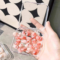 Boîte en plastique transparente très vendue pour le rangement des faux ongles, boîte de présentation carrée en acrylique transparent