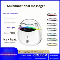 Kalt-Kompressions-Gesichtsmassagegerät mit Eissensation für Zuhause, Elektronisches Schönheitsgerät mit Warm-Kompression, Vibration und Mikrostrom-Schabetechnik