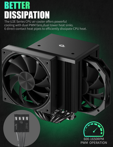 Enfriador de CPU UpHere UE2 ARGB de 120 mm, Fácil Instalación, Tubo de Cobre, Radiador con 6 Tubos de Calor, Ventilador de Refrigeración, 100% Compatible con RAM - Product Image 6