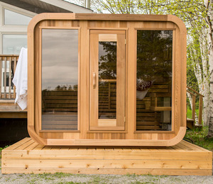 Sauna Esterna in Legno con Riscaldamento Elettrico in Cedro Rosso e Finestre a Sopraluce - Product Image 4