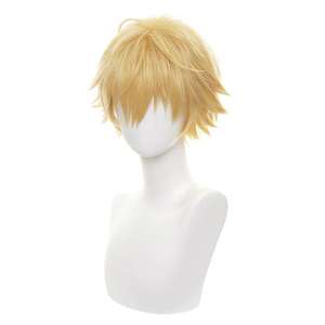 Peluca de Chainsaw Man al por Mayor, <span class=keywords><strong>Cosplay</strong></span> de 30 cm, Peluca Corta Rubia de <span class=keywords><strong>Denji</strong></span>, Pelucas de Anime Sintéticas Resistentes al Calor - Product Image 1