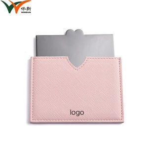 Stainless Steel PU Pouch Beauty <b>Mirror</b> Makeup Heart Cute Custom Logo Portable Pocket <b>Mirror</b> - Product Image 3