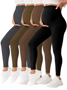 Vente en gros Pantalon de grossesse <span class=keywords><strong>taille</strong></span> <span class=keywords><strong>haute</strong></span> sans couture Yoga Workout Fitness Sports Leggings de maternité maigres pour femmes enceintes - Product Image 1