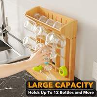Bambou bébé biberon étendoir peu encombrant cuisine porte-bouteilles organisateur pour bébé biberon étendoir sèche accessoires de stockage