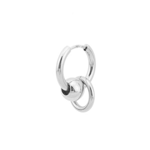 Boucles d'oreilles créoles géométriques plaquées argent au design de niche, en acier inoxydable, unisexe, bijoux de mode, vente en gros, collection 2026 à succès - Product Image 6