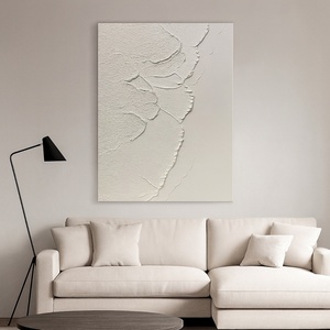 Art mural abstrait Wabi Sabi personnalisé en gros pour hôtel, fait main, texturé 3D, moderne, sur toile acrylique, pour salon - Product Image 3