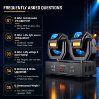 Projecteur à double tête mobile 100W DMX512, effet stroboscopique et faisceau pour scène DJ, lampe LED dorée scintillante 24x3W pour discothèque et soirée