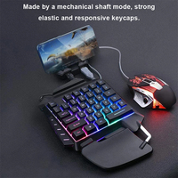 G92 Keyboard Gaming Mekanik Satu Tangan RGB Backlit Portabel Mini Keypad Gaming Pengontrol Game untuk PC PS4 Xbox Gamer