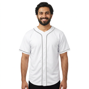 T-shirts à séchage rapide personnalisés col en V maille polyester coupe carrée T-shirts lourds vêtements de football chemises de football de baseball T-shirts en jersey pour hommes - Product Image 1