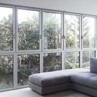Fenêtre à battant moderne à double vitrage en aluminium avec isolation thermique et ouverture horizontale de l'écran en acier inoxydable pour le salon