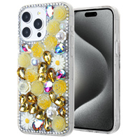 Coque de téléphone KINGSOUL de luxe scintillante entièrement ornée de diamants, antichoc en PC, personnalisable pour femmes, compatible avec les modèles 16/16 Pro/16 Pro Max