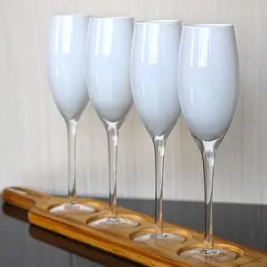 Düğün doğum günü partisi renk temizle kristal kök özel beyaz şampanya flüt kadehler