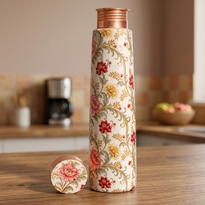 กระติกน้ำร้อนลายดอกไม้พร้อมฝาปิด ขวดน้ำพกพาสำหรับเดินทาง - Product Image 3