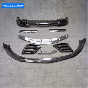 YICKU fibre de carbone pour 2021 <span class=keywords><strong>Mercedes</strong></span> Benz <span class=keywords><strong>classe</strong></span> <span class=keywords><strong>S</strong></span> W223 450 mise à niveau soutien-gorge-bus Style Kit carrosserie lèvre avant Tuyere diffuseur arrière becquet - Product Image 6