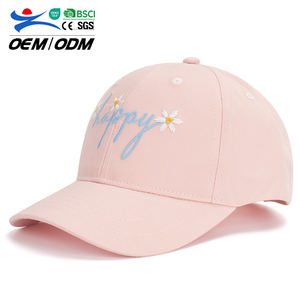 Gorra de Béisbol Rosa de Algodón de 6 Paneles con Letra Bordada Personalizada, Certificada por BSCI, Protección Solar Deportiva para Niñas - Product Image 1