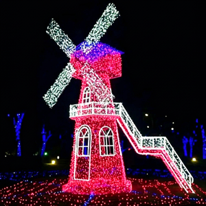Luz Decorativa LED 3D con Motivo de Molino de Viento Navideño para Calles Comerciales, Parques, Centros Comerciales y Decoración Navideña - Product Image 1
