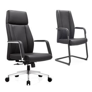 Silla de Oficina Ejecutiva de Cuero PU Negro Marrón al por Mayor con Reposabrazos y Gran Capacidad de Carga - Product Image 3