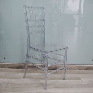 Sedie <span class=keywords><strong>Tiffany</strong></span> in Plastica Bianca Trasparente dal Design Moderno con Finitura Lucida/Satinata per Matrimoni e Hotel - Product Image 3