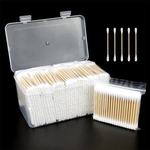 Hisopos de algodón Bonson de 7.5 cm con palo de bambú doble redondo desechables para limpieza de oídos y ojos - Product Image 4