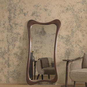 Nhà Máy Thiết Kế Rắn Gỗ Gương Trang Trí Nội Thất Lớn Đầy Đủ Chiều Dài Gương Cho Phòng Khách Tự Nhiên Bằng Gỗ Đóng Khung Không Thường Xuyên Gương - Product Image 3