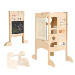 Cross-border wooden toddler toy table, children's <b>study</b> <b>desk</b>, early education table and chair combination, building block table - Product Image 5