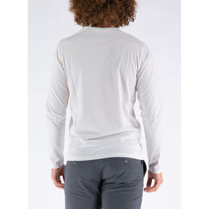Maglione da uomo bianco lavorato a maglia 34502 eh03 con cappuccio maniche lunghe traspirante Logo decorazione 100% cotone ODM fornitura per la stagione invernale - Product Image 2