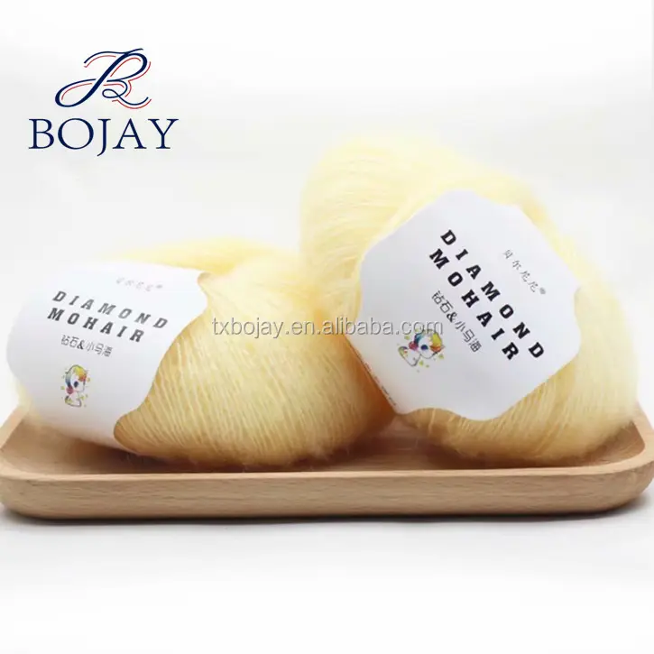 Bojay High Quality 2Ply 25g Cone Yarn For Hand Knitting Crochet Sweater Solid Colors Pure Acrylic Mohair Yarn