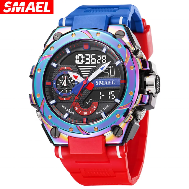 Wholesale Fashion Wristwatches SMAEL 8060 Reloj Hombre Digital Watches 2023 Sports Waterproof Quartz Smart Watch for Men