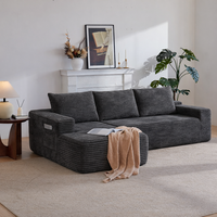 Canapé modulaire sectionnel sans armature, gain de place, moderne, durable, garni d'éponge compressée sous vide et recouvert de tissu, idéal pour les petites maisons