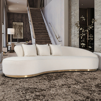 Sofá seccional curvo creativo de media luna con cojín suave, muebles ligeros de lujo para sala de estar de Hotel personalizados