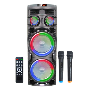 12 Inch Xách Tay Loa Siêu Trầm Loa Super Bass RGB LED Chiếu Sáng Bao Vây Bằng Gỗ Microphone Điều Khiển Từ Xa Cho Trong Nhà/Ngoài Trời Sử Dụng - Product Image 1