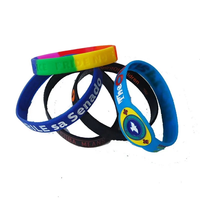 fashion products print colorful rubber wrist band with custom logo