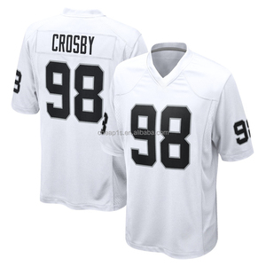 Vente en gros de maillots de football américain cousus pour hommes <span class=keywords><strong>Las</strong></span> <span class=keywords><strong>Vegas</strong></span> Raider, couleur noire # 98 Maxx Crosby # Uniforme de football 89 Brock Bowers - Product Image 6