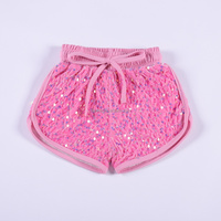 Shorts d'été à sequins pour filles, taille élastique avec cordon de serrage, doublés, logo personnalisé pour l'athlétisme, faible MOQ