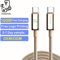 Câble de charge rapide Type-C vers Type-C PD 3.1 100W 5A 1m/2m/3m en nylon tressé de haute qualité avec conducteur en cuivre pur pour appareil photo IOS