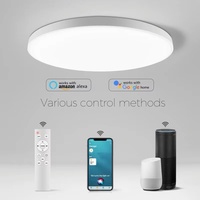 Plafonnier intelligent Matter pour TV, compatible HomeKit Google Alexa, LED RGBCW à intensité variable 24W 32W, contrôle vocal direct et télécommande via application